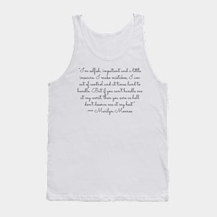 Quote marilyn monroe Tank Top